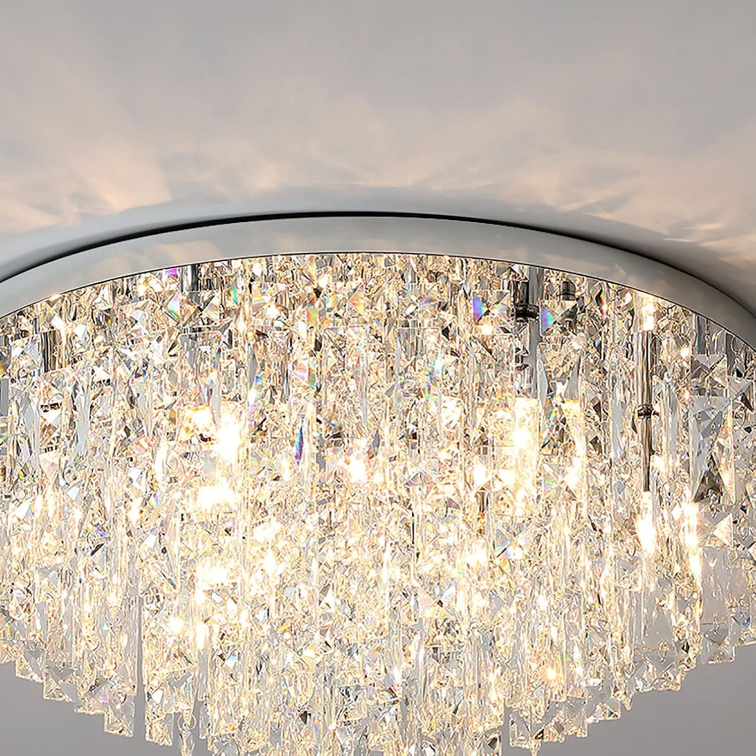 Candelabru Cristal MARY Silver 50cm Telecomanda ARGINTIE / 50CM / CRISTAL Chandeliers