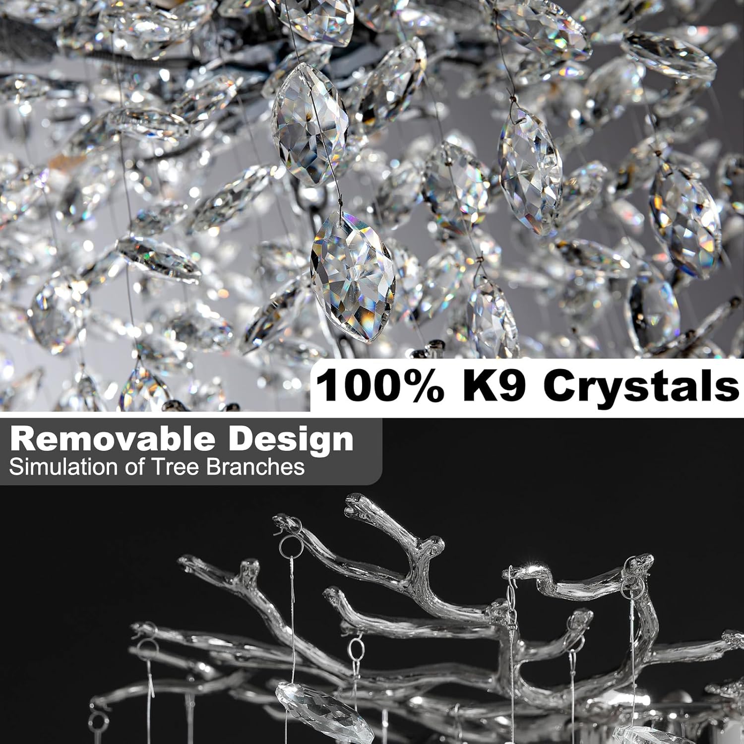 Candelabru Cristal LUXURY Silver CINDY 80cm ARGINTIE / 80CM / LUXURY Chandeliers Crystal