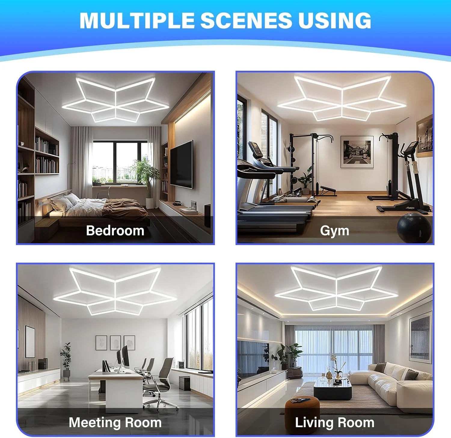 Plafoniera LED Forma Stea RFAN Lumina Rece 162x140CM Echivalent 1000W