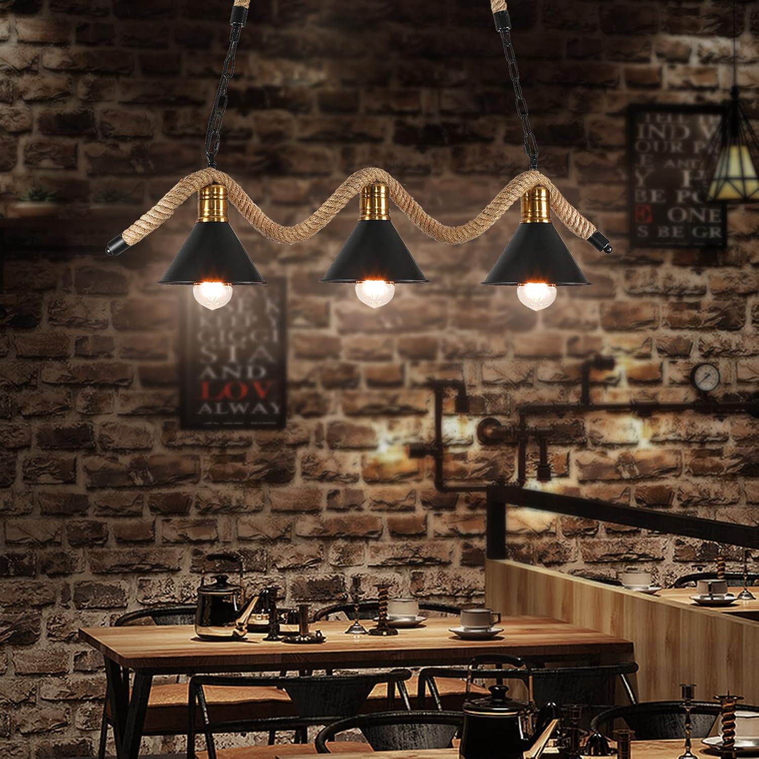 Lustra Vintage Maxi Cord 3xE27 80CM / VINTAGE SI RETRO DESIGN Lighting Fixtures