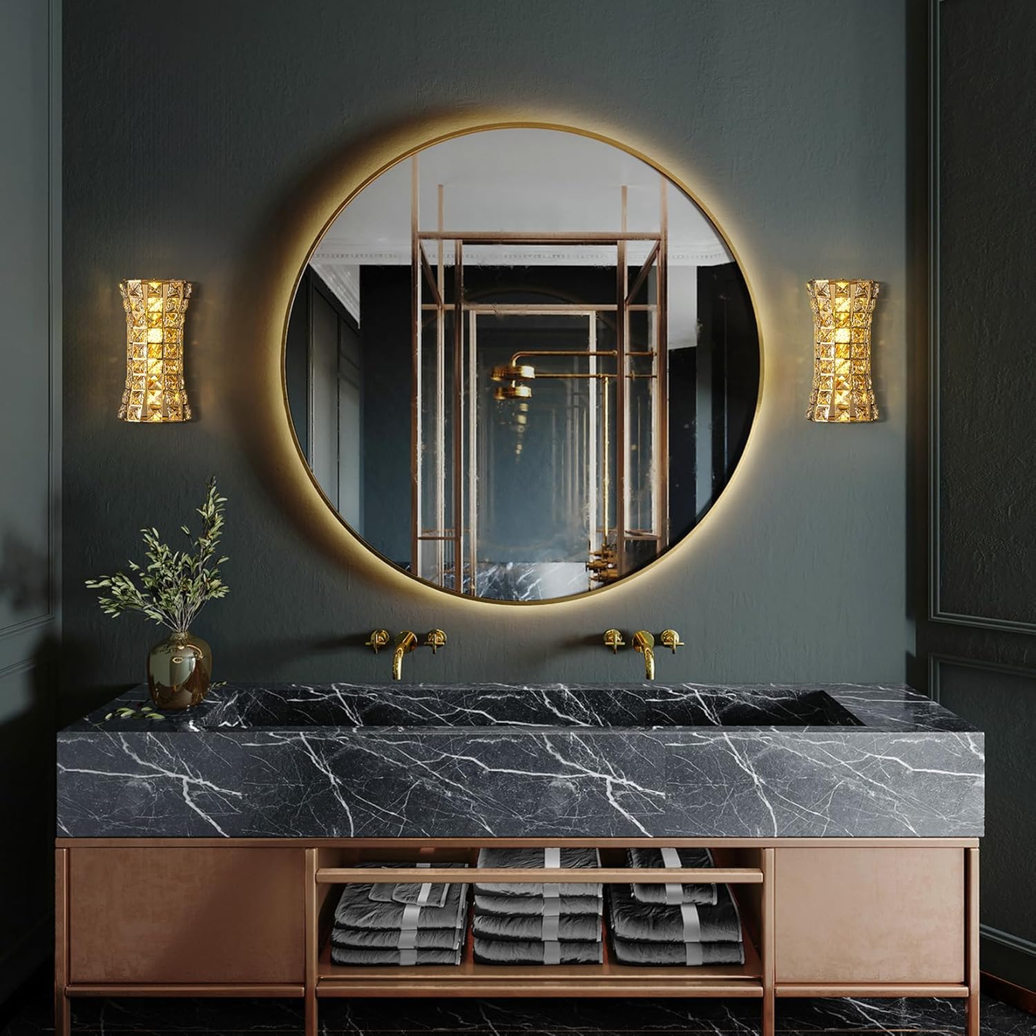 Aplica Cristal Golden Corset Deluxe 35cm AURIE / CRISTAL / APLICA PERETE Wall Light Fixtures