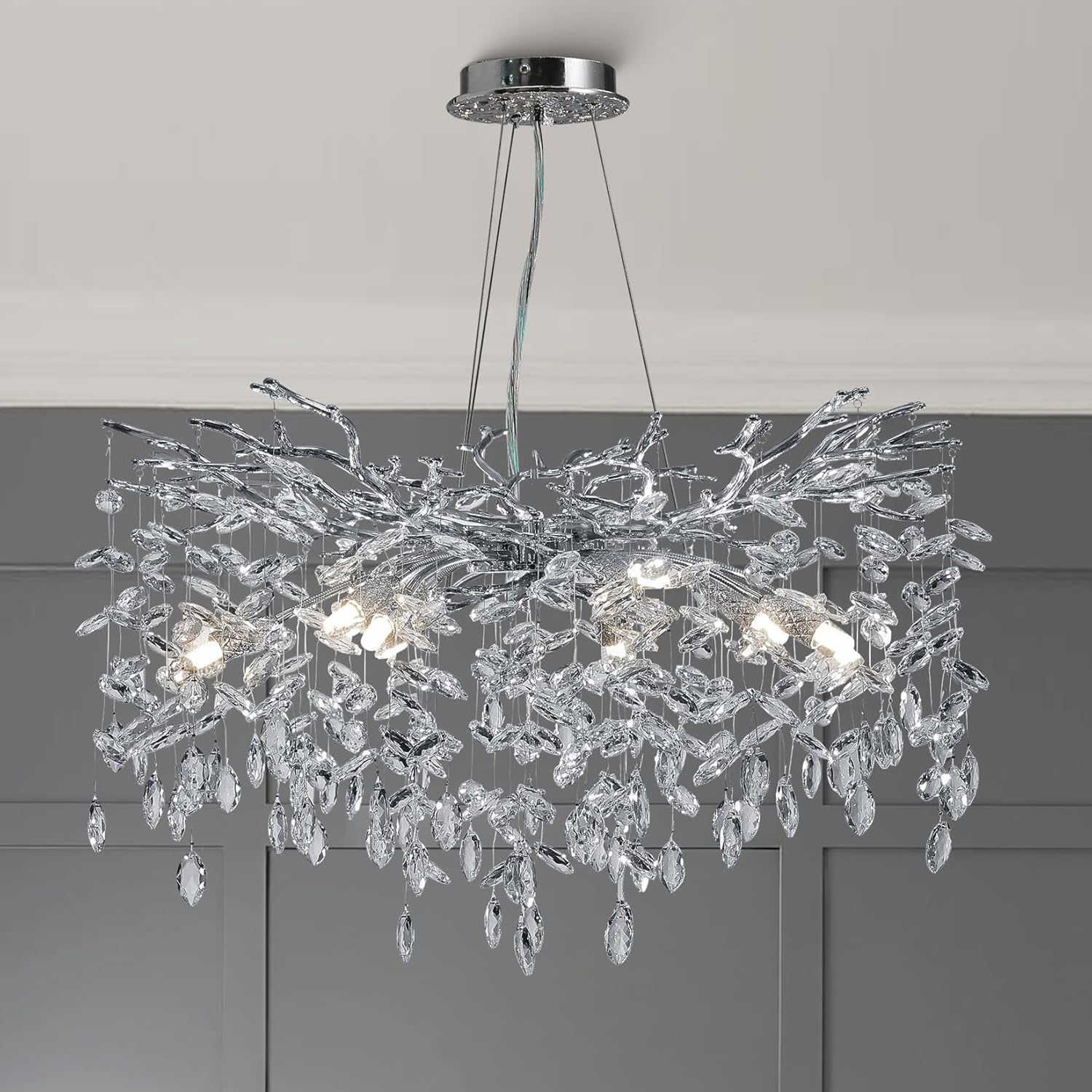 Candelabru Cristal LUXURY Silver CINDY 80cm ARGINTIE / 80CM / LUXURY Chandeliers Crystal