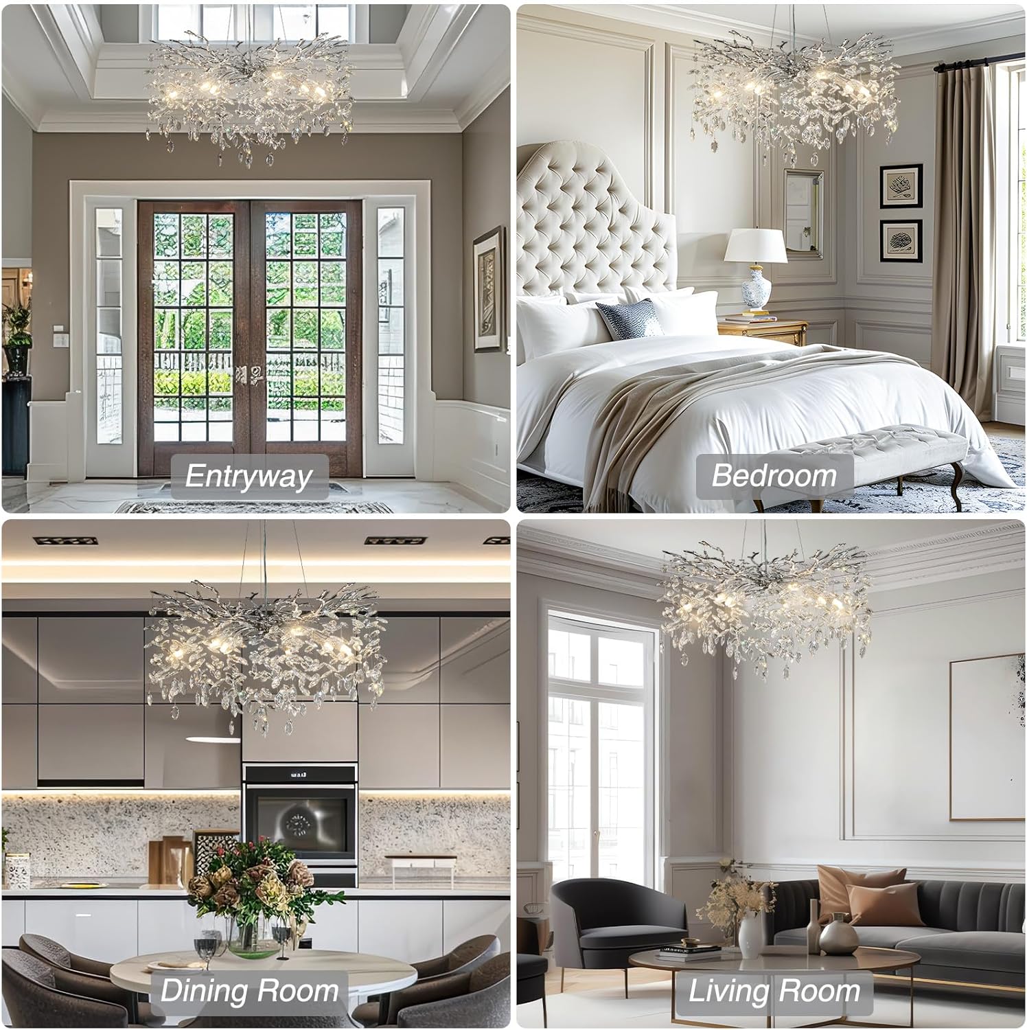 Candelabru Cristal LUXURY Silver CINDY 80cm ARGINTIE / 80CM / LUXURY Chandeliers Crystal