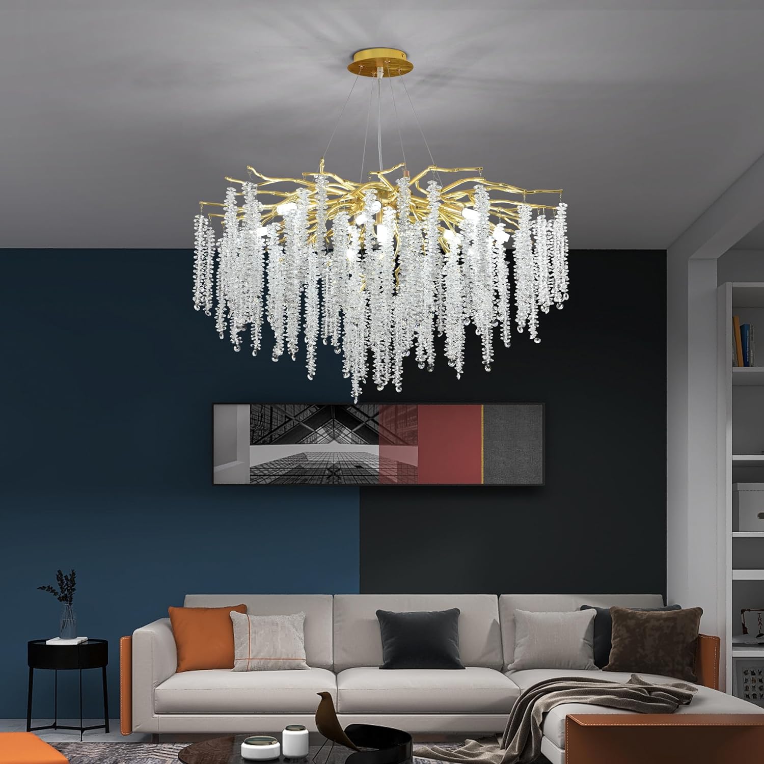 Candelabru Cristal Luxury Golden Willow 80Cm Chandeliers Crystal