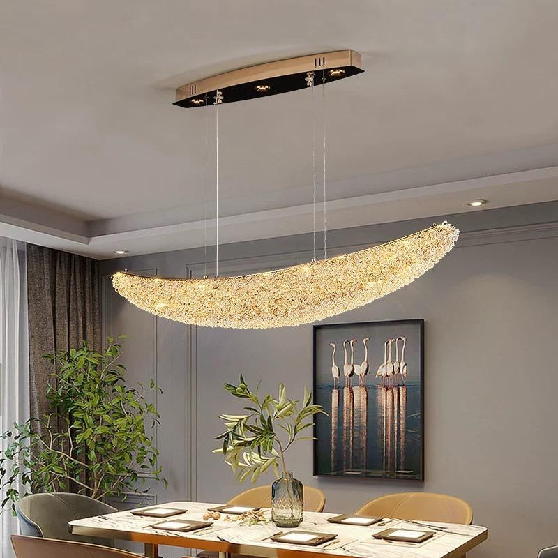 Lustra LED Suspendata Gondola Gold Cristal CRISTAL / AURIE Ceiling Light Fixtures