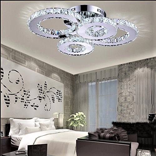Lustra Led 125W 2 + 2 Circle Cristal Telecomanda Chandeliers Crystal