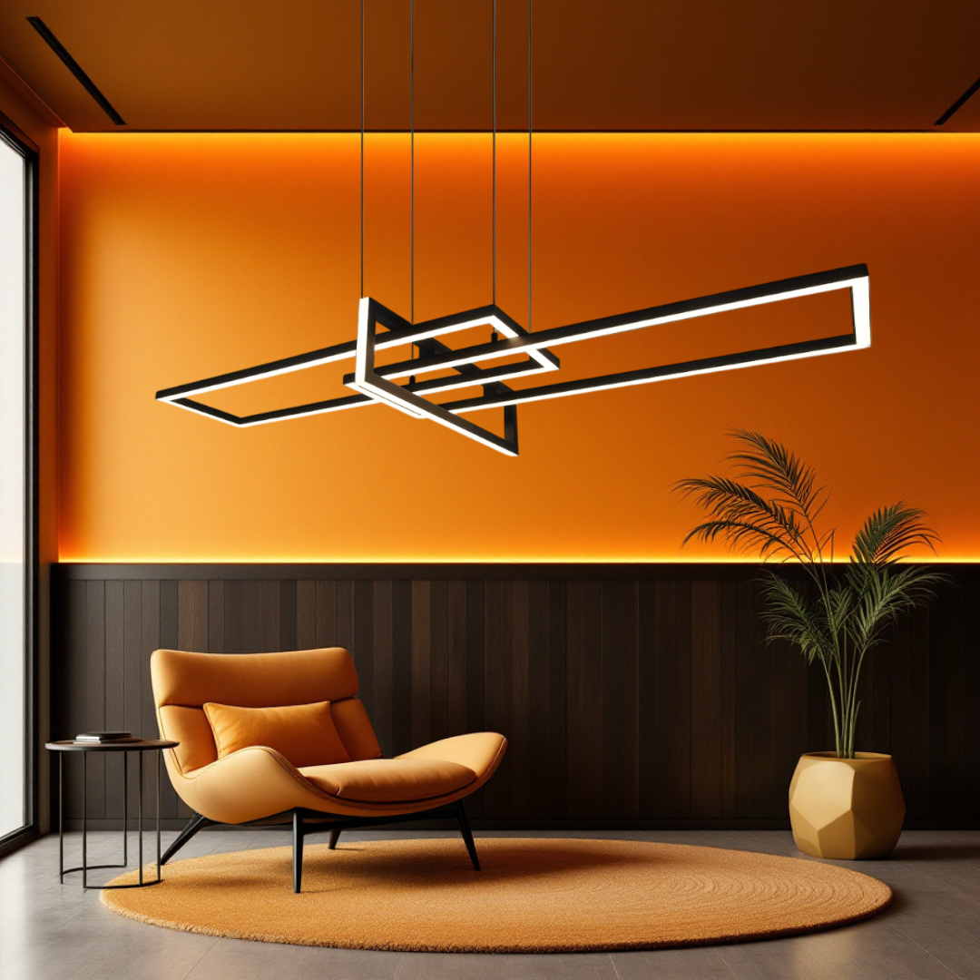 Lustra LED Neagra 34W Suspendata LumaEdge NEAGRA / SUSPENDATE Lighting Fixtures