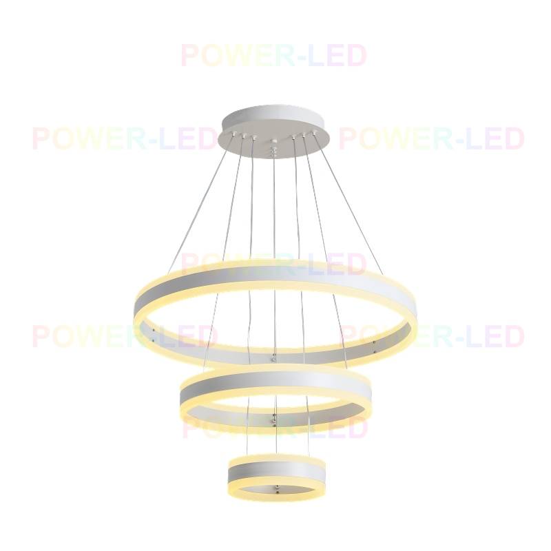 Lustra Led 308W King Alb 3 Segmente Telecomanda Chandeliers