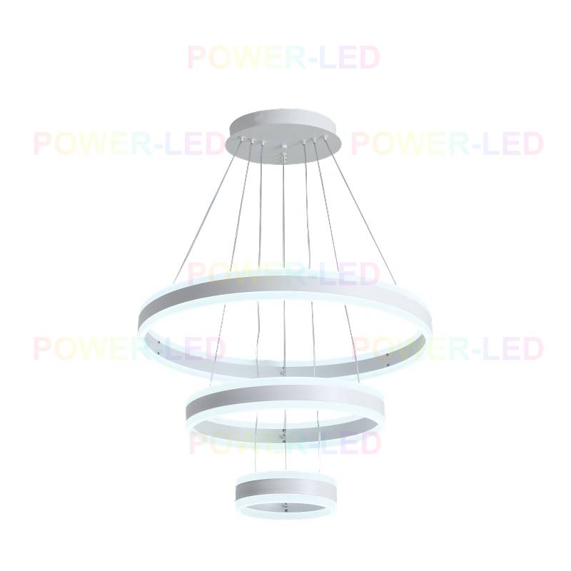 Lustra Led 308W King Alb 3 Segmente Telecomanda Chandeliers