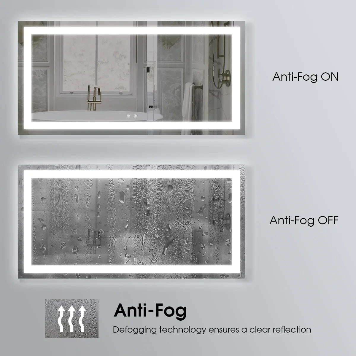 Oglinda Led 120X70Cm Functie Dezaburire Si Touch J23 Mirror