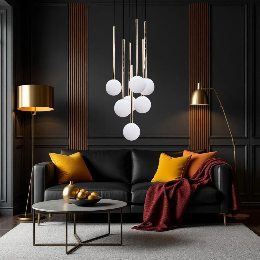 Lustra Abajur 7xG9 Black Nuvon NEAGRA / ABAJUR Chandeliers