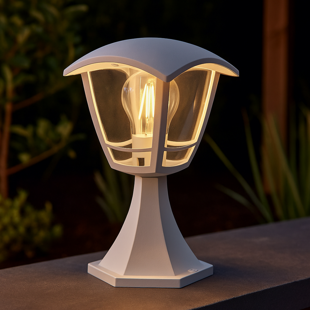 Felinar cu Picior de Gradina BERLIN White ALBA / STALP ORNAMENTAL / E27 EXTERIOR LAMP