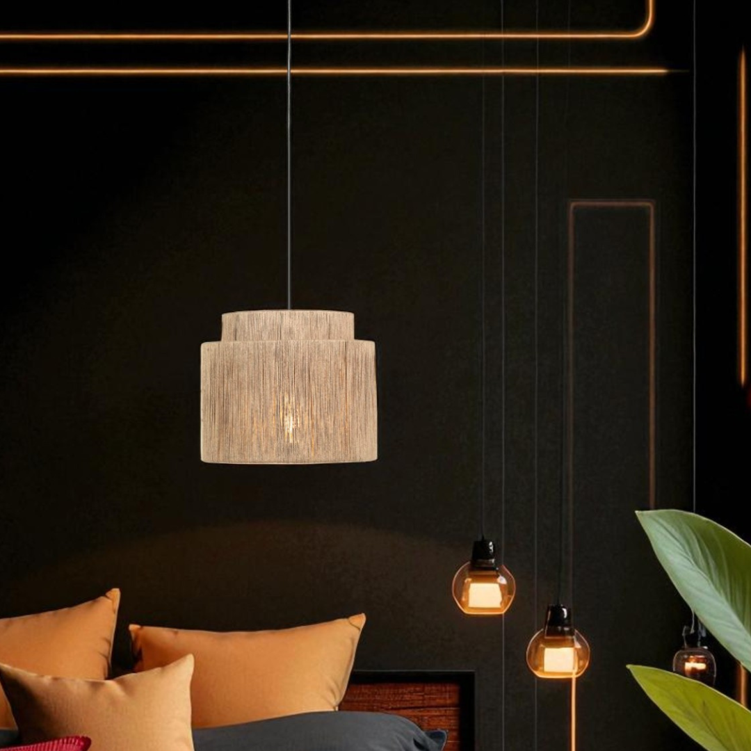 Pendul SMILLA Wood 1x E27 NEAGRA Lighting Fixtures