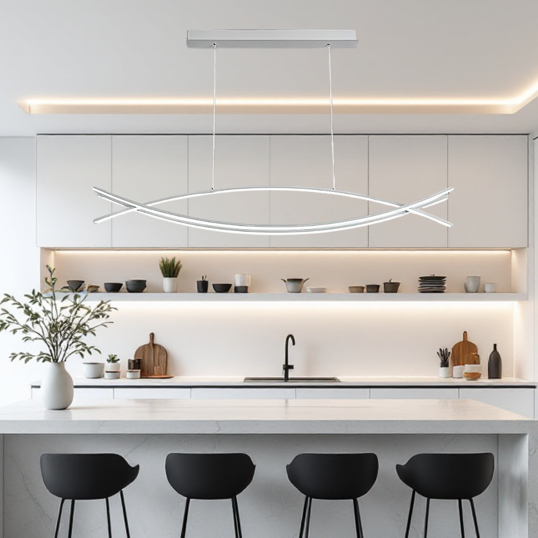 Lustra LED 80W OFFICE Suspendata WHITE cu Telecomanda WHITE / 120CM / SUSPENDATE Lighting Fixtures