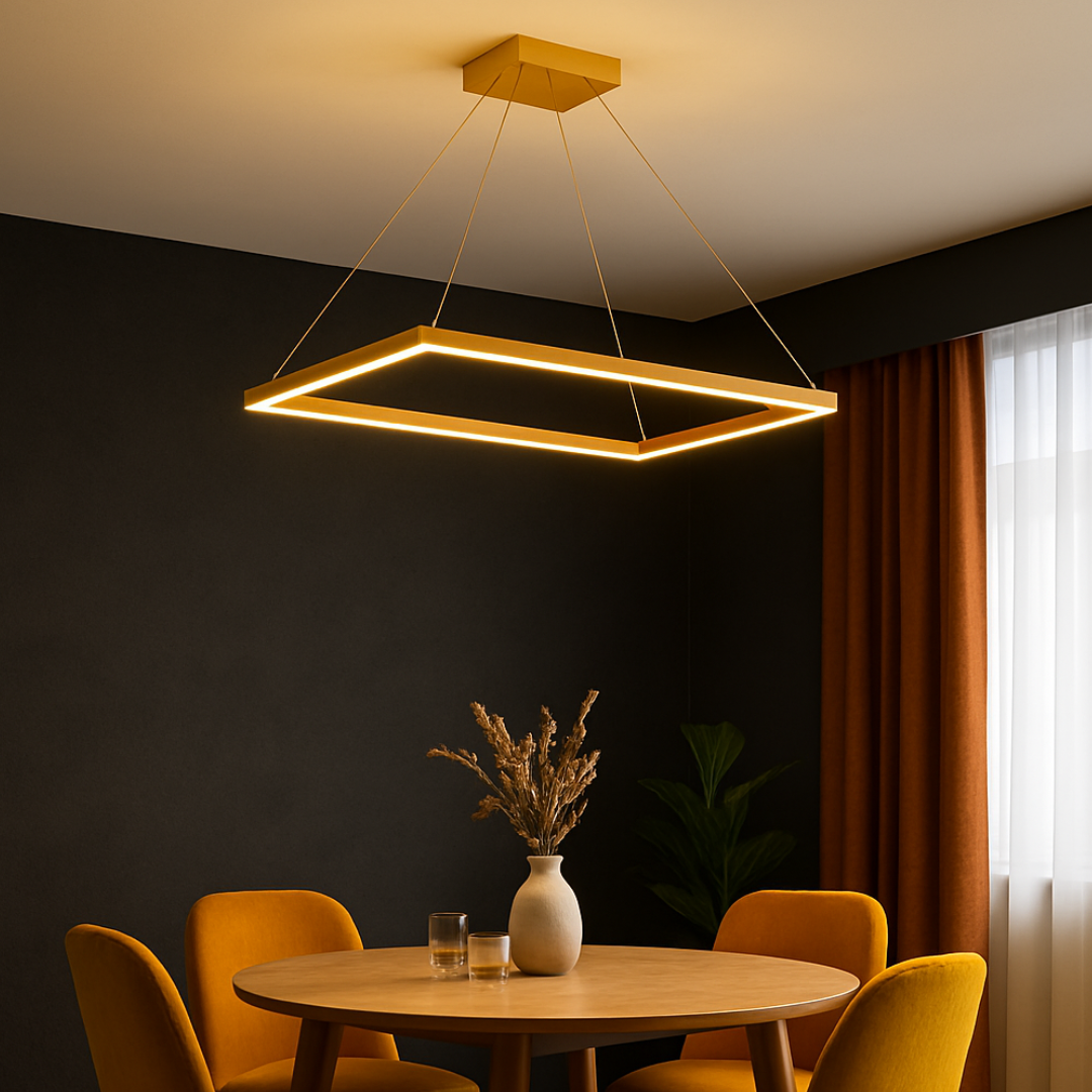 Lustra LED Suspendata Gold GlowPanel AURIE / 120CM / SUSPENDATE Lighting Fixtures