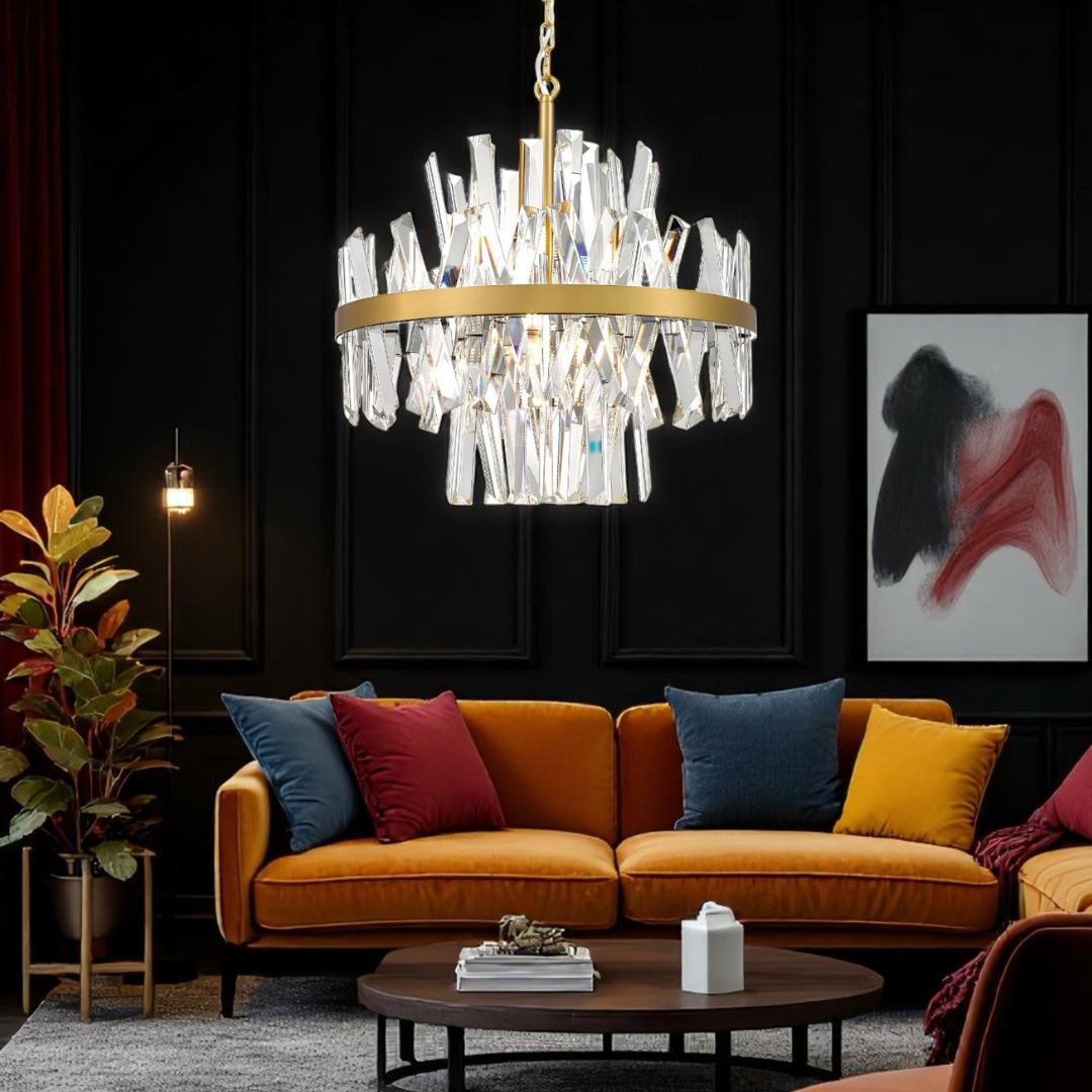 Lustra Suspendata Gold 8xG9 28W CONSTANTINOPOLE AURIE / CRISTAL / 50CM Chandeliers Crystal