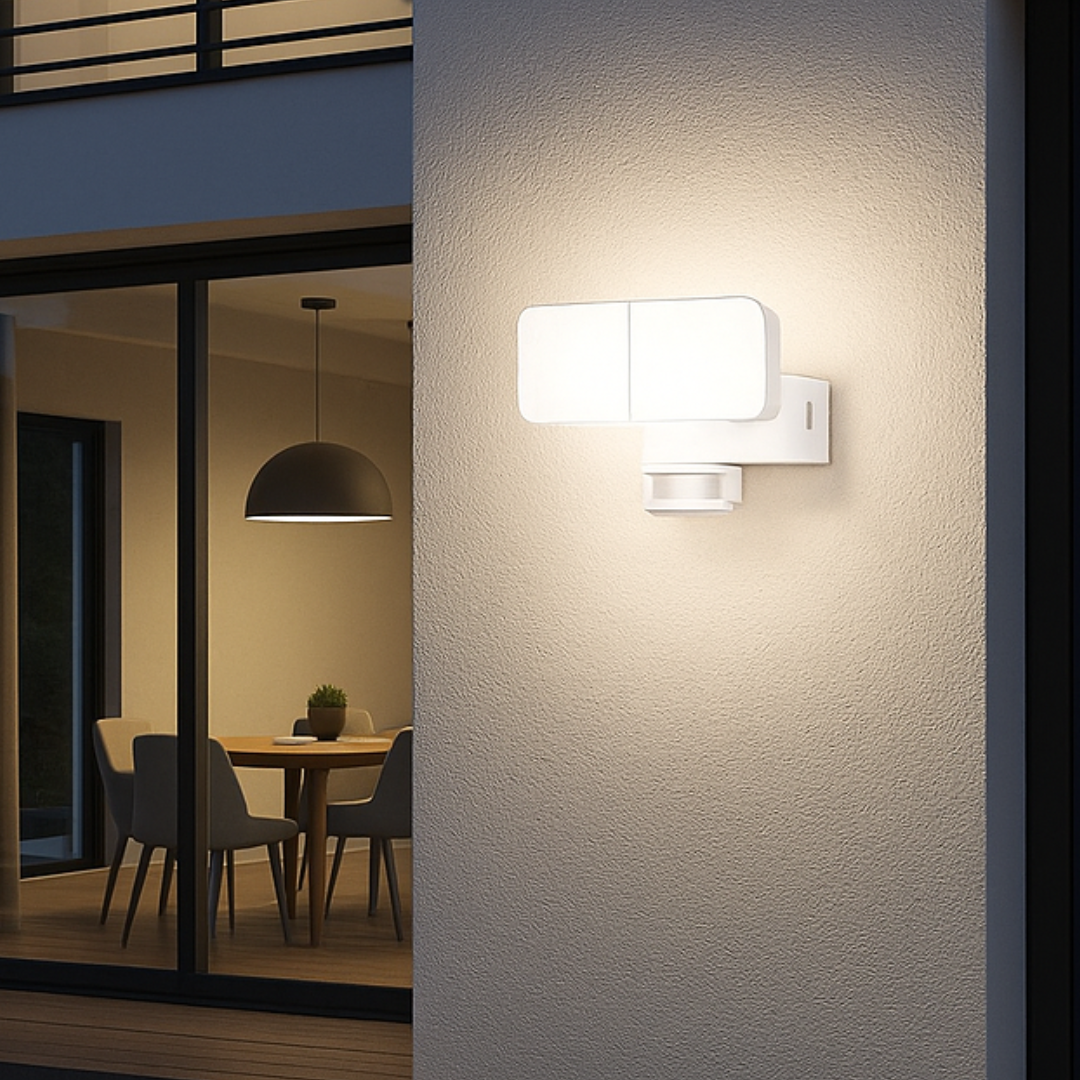 Aplica LED Exterior White 30W cu Senzor PIR ALBA Wall Light Fixtures