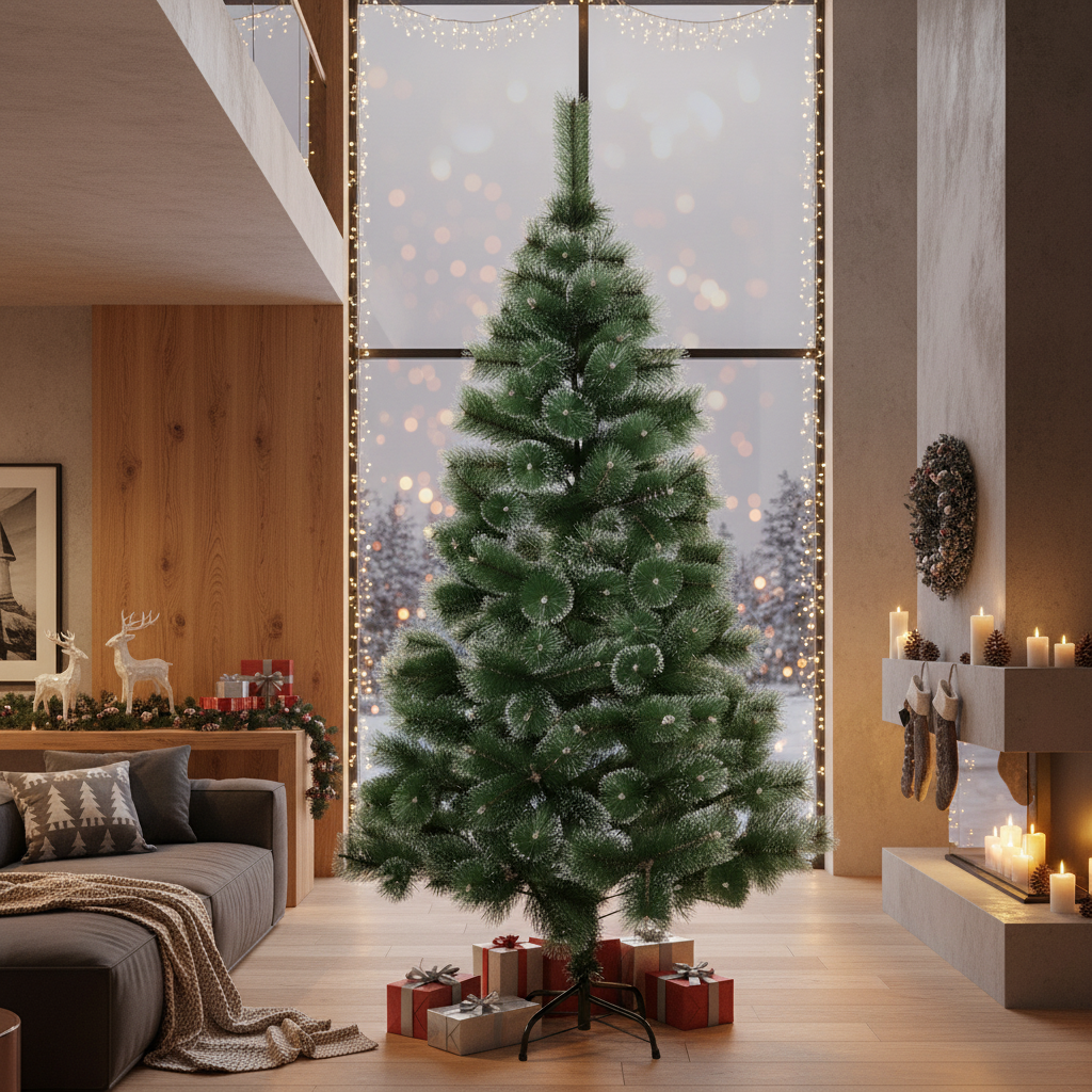 Brad Artificial de Craciun 240cm Pin Varfuri Ninse, Ace 3D, Suport Metalic