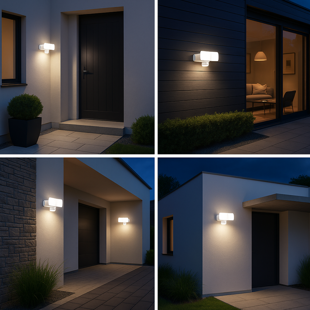 Aplica LED Exterior White 30W cu Senzor PIR ALBA Wall Light Fixtures