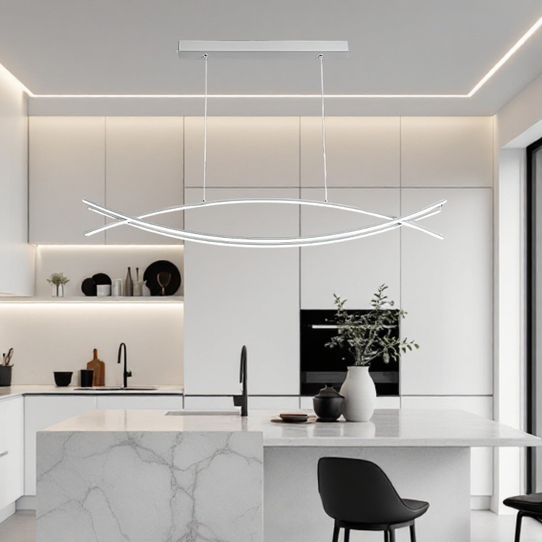 Lustra LED 80W OFFICE Suspendata WHITE cu Telecomanda WHITE / 120CM / SUSPENDATE Lighting Fixtures