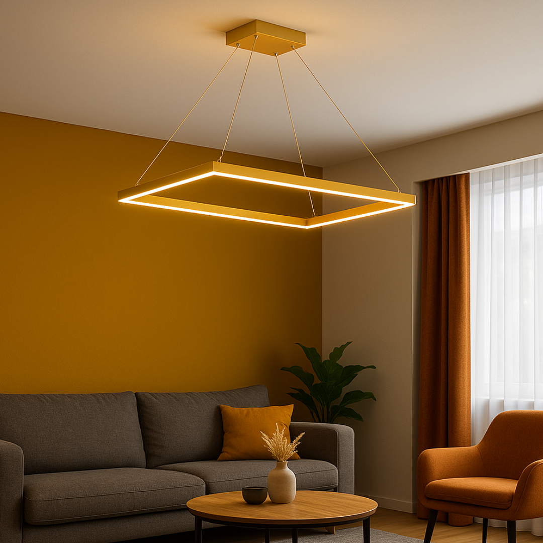 Lustra LED Suspendata Gold GlowPanel AURIE / 120CM / SUSPENDATE Lighting Fixtures