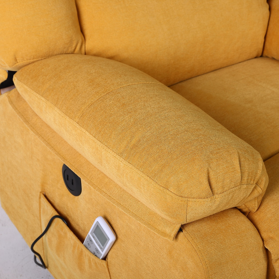 Fotoliu cu Masaj și Încălzire Recliner Electric Galben FOTOLIU CU MASAJ/RECLINER/INCALZIRE / GALBEN Chairs