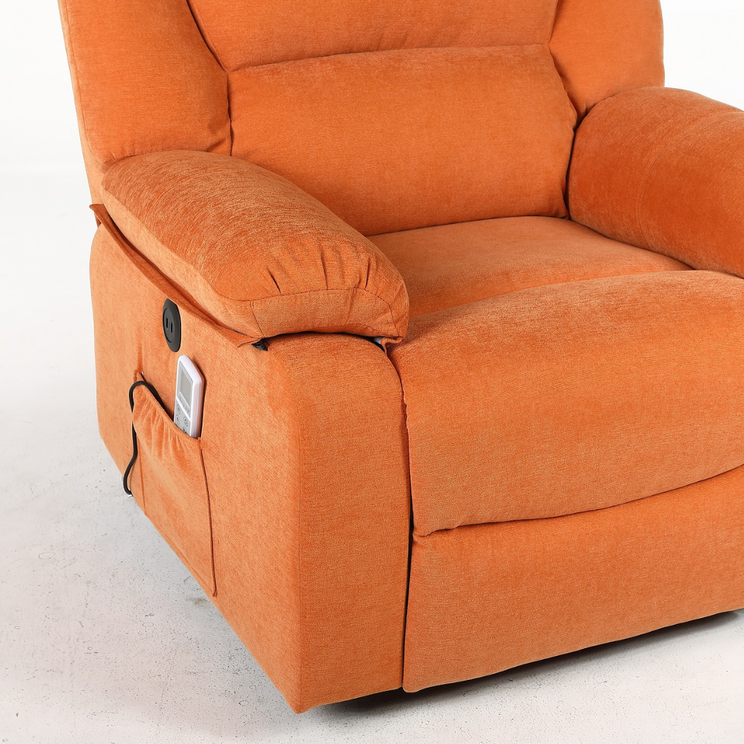 Fotoliu cu Masaj și Încălzire Recliner Electric Portocaliu FOTOLIU CU MASAJ/RECLINER/INCALZIRE / Portocaliu Chairs