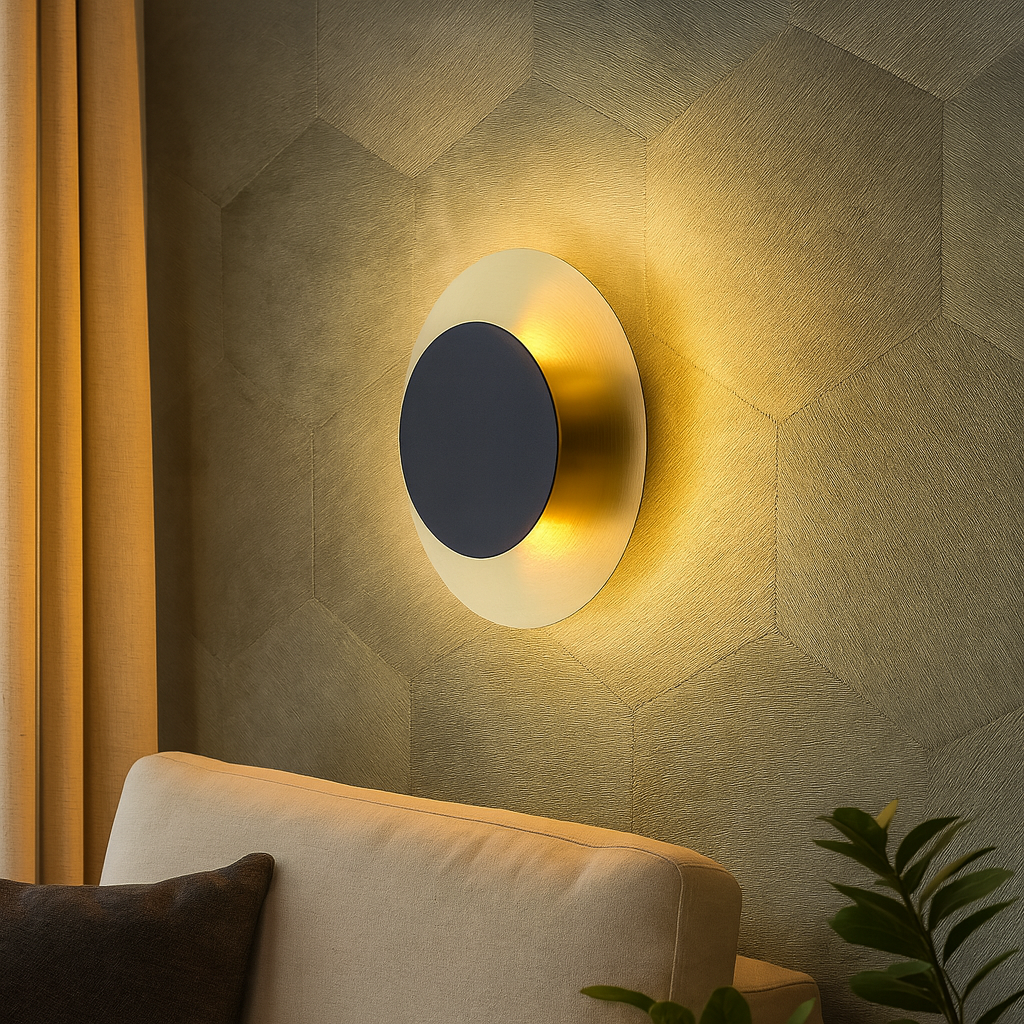 Aplica LED Modern TOCINA Negru + Auriu NEGRU + AURIU / APLICA PERETE / MINIMALIST DESIGN Wall Light Fixtures