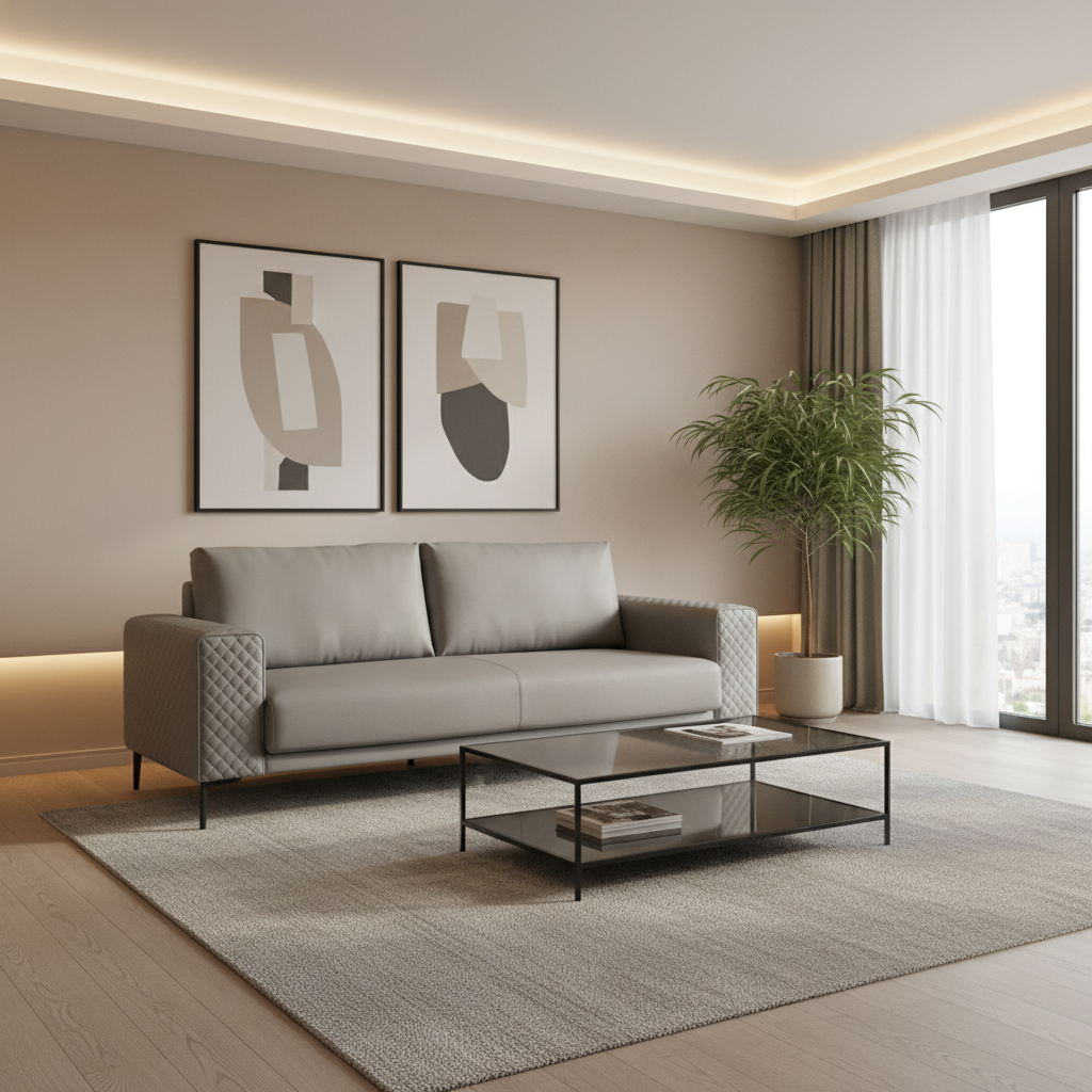 Canapea Moderna Silvano Prime 220x91cm GRI