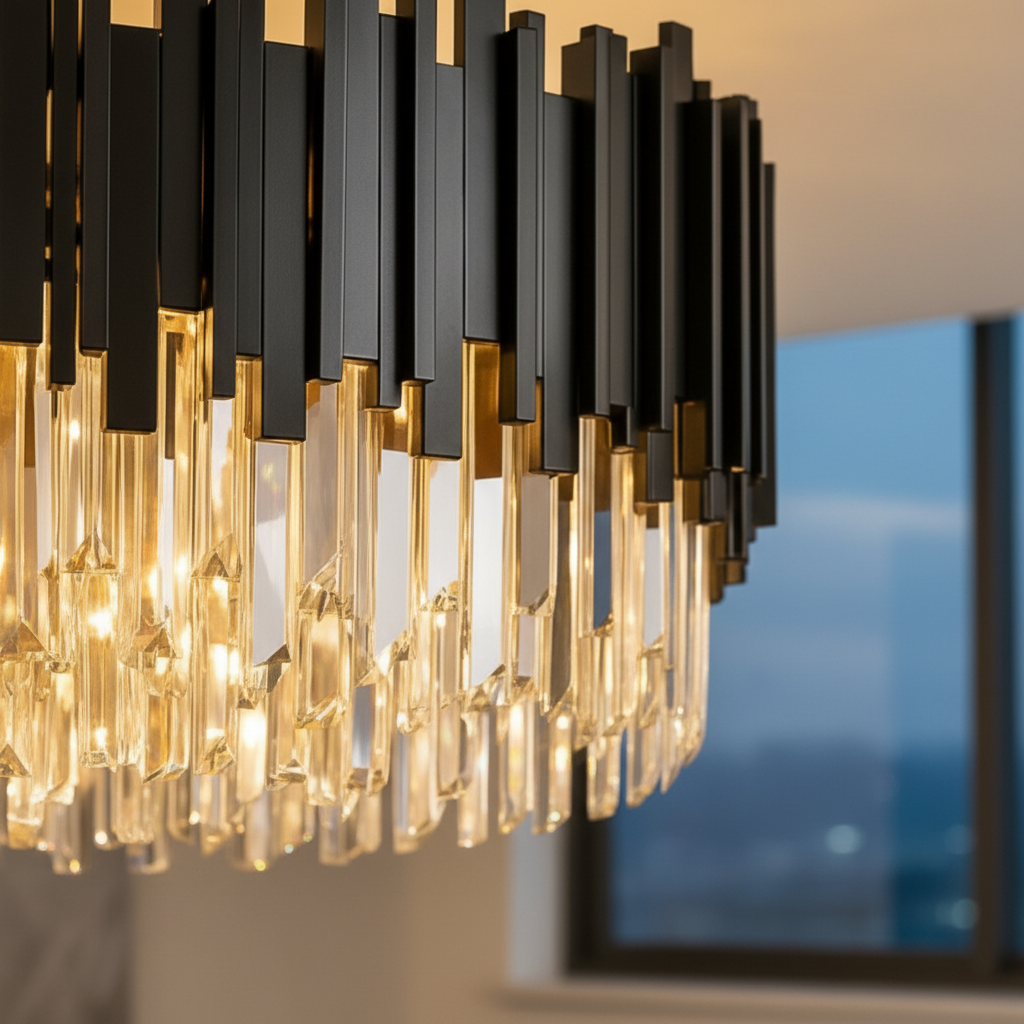 Candelabru Cristal Aplicat Black Widow Luxury 80CM