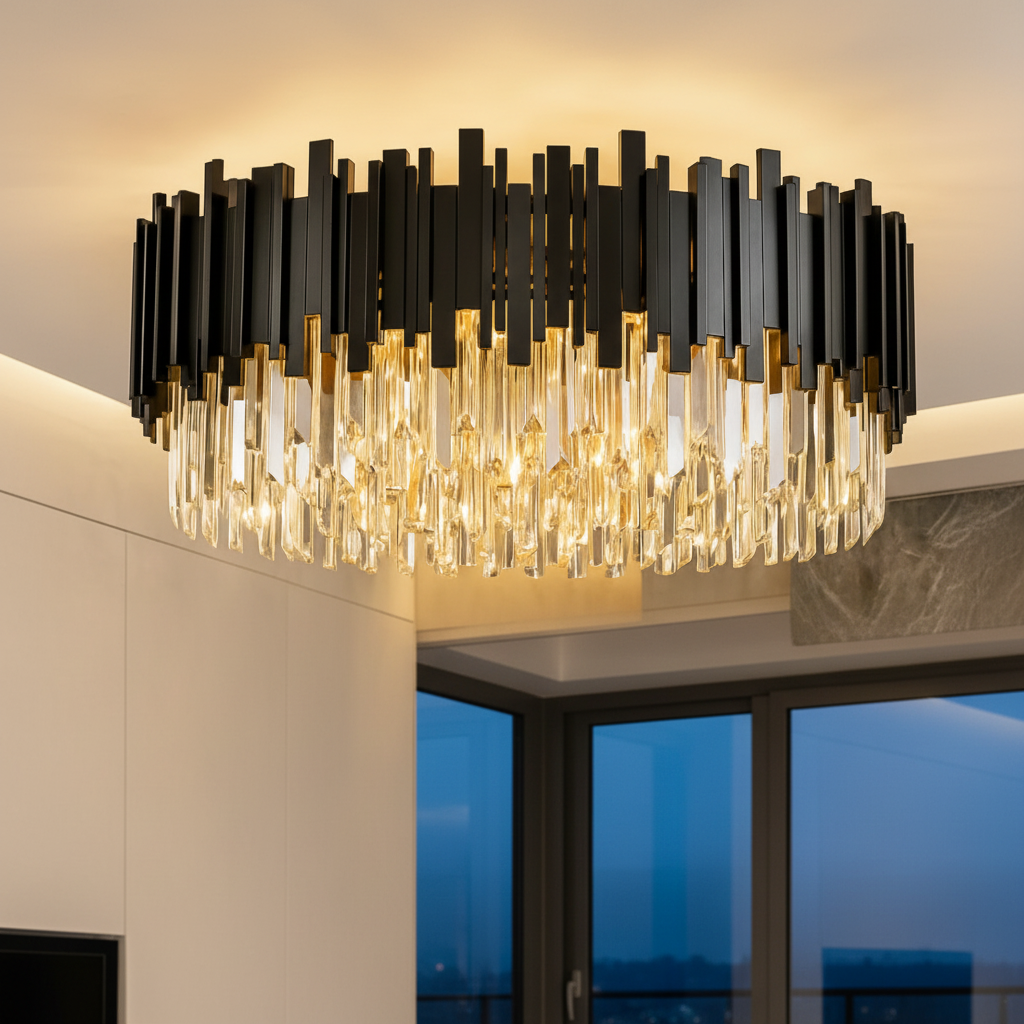 Candelabru Cristal Aplicat Black Widow Luxury 50CM