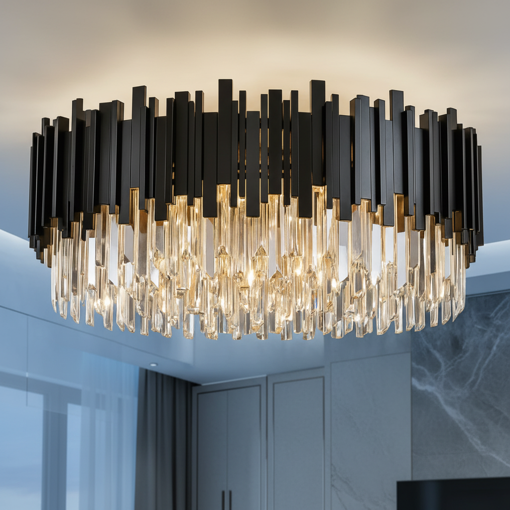 Candelabru Cristal Aplicat Black Widow Luxury 50CM