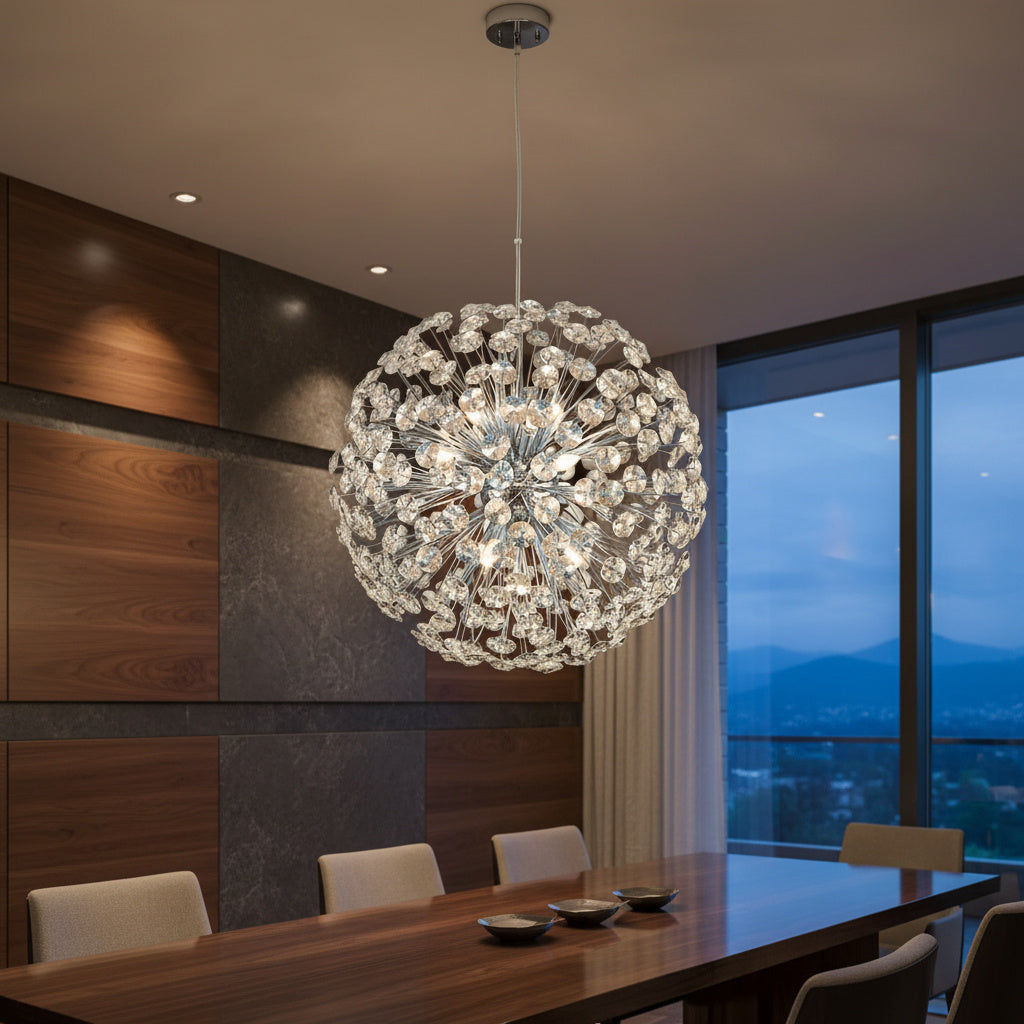 Lustra Suspendata Crystal Dandelion Silver 50CM