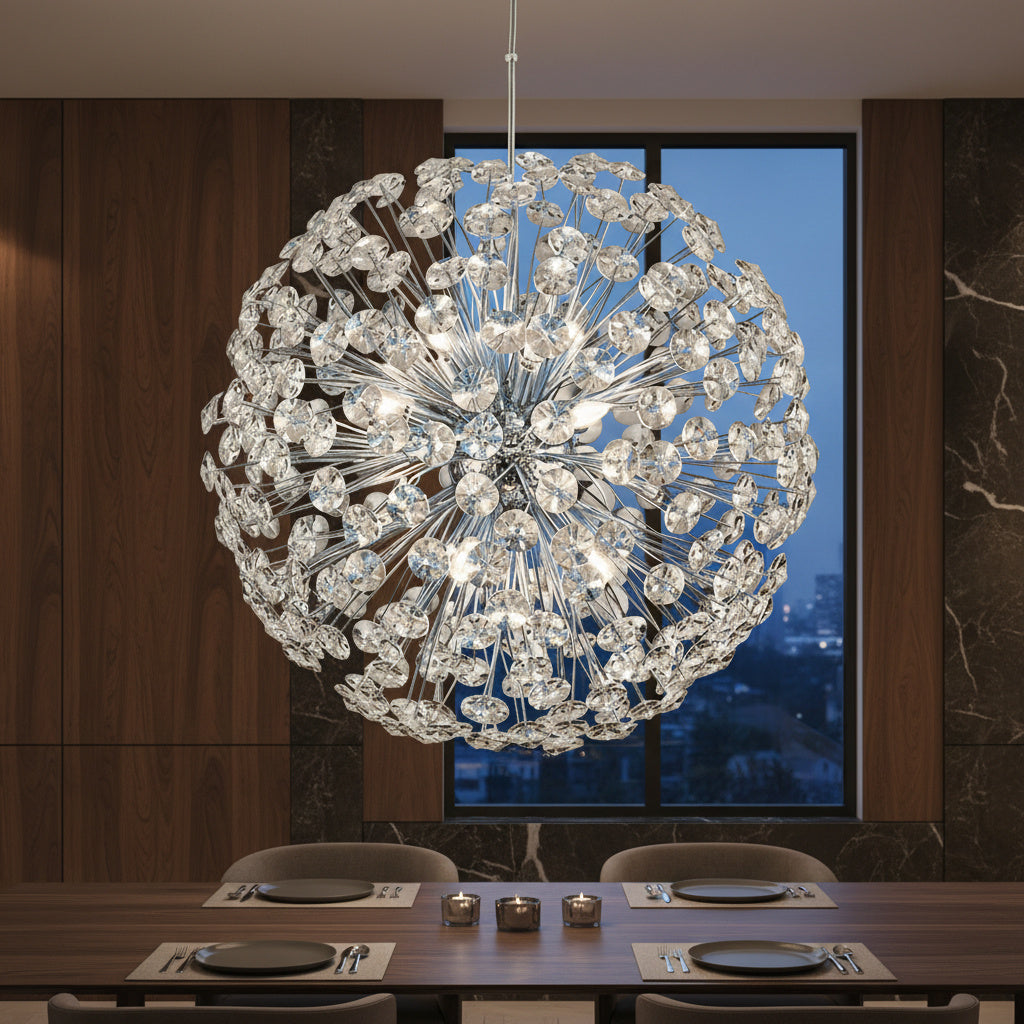 Lustra Suspendata Crystal Dandelion Silver 50CM