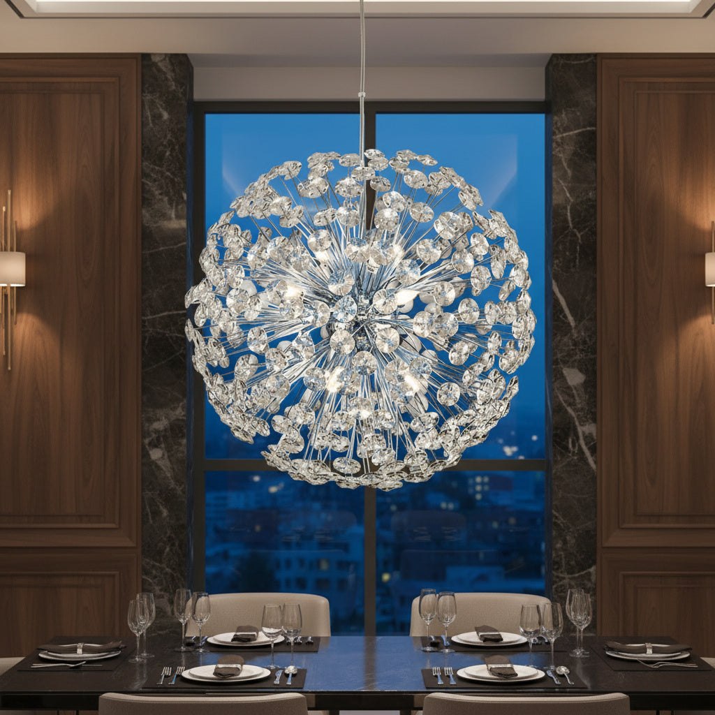 Lustra Suspendata Crystal Dandelion Silver 50CM