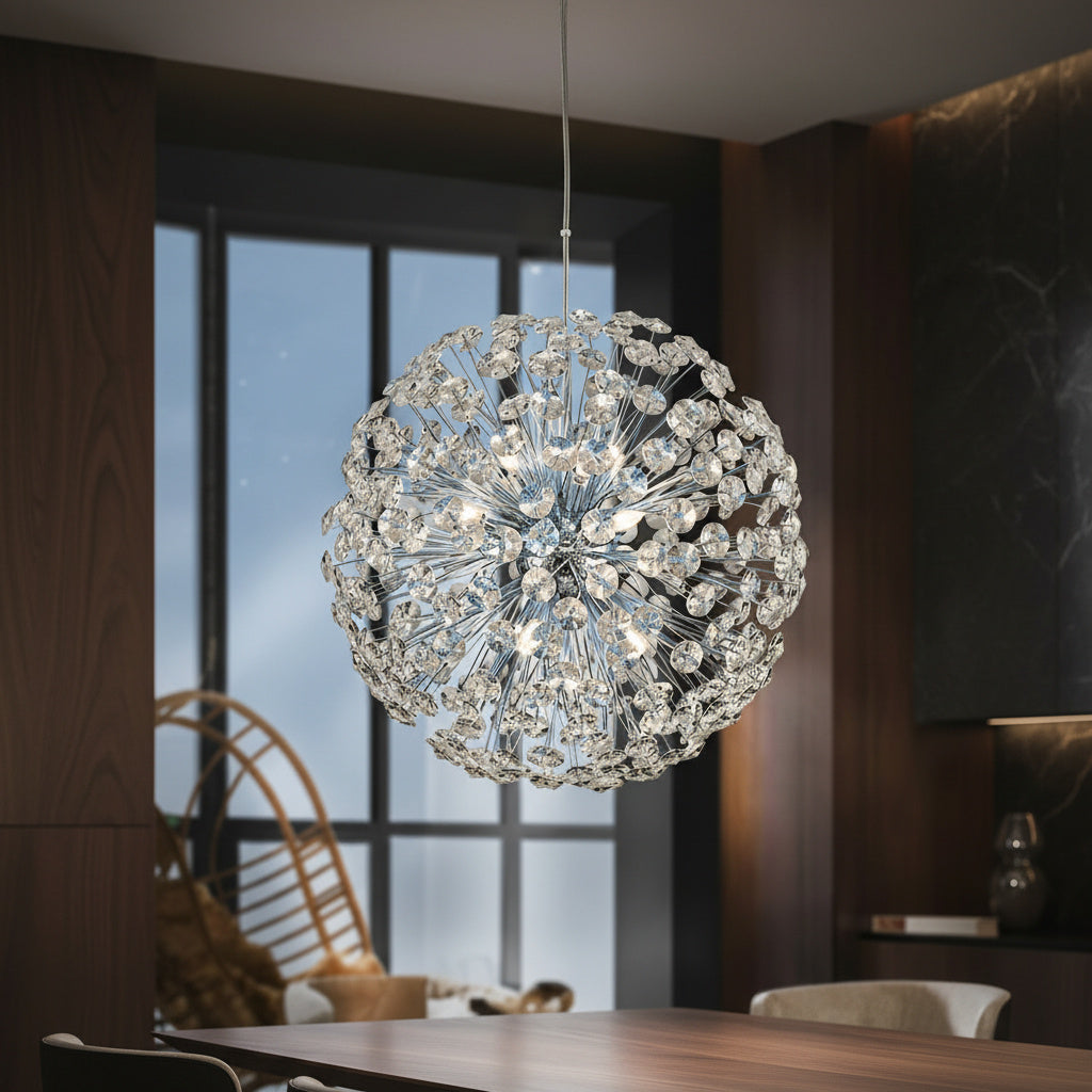 Lustra Suspendata Crystal Dandelion Silver 50CM