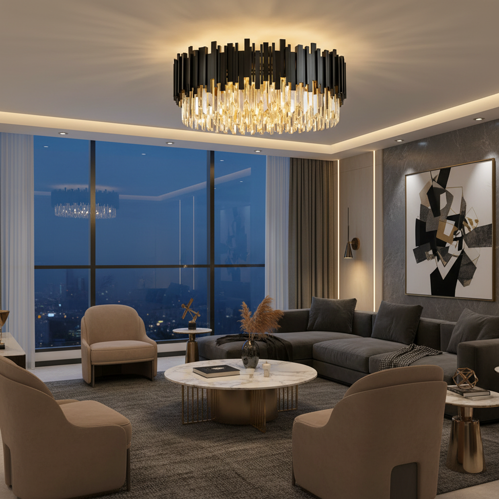 Candelabru Cristal Aplicat Black Widow Luxury 50CM