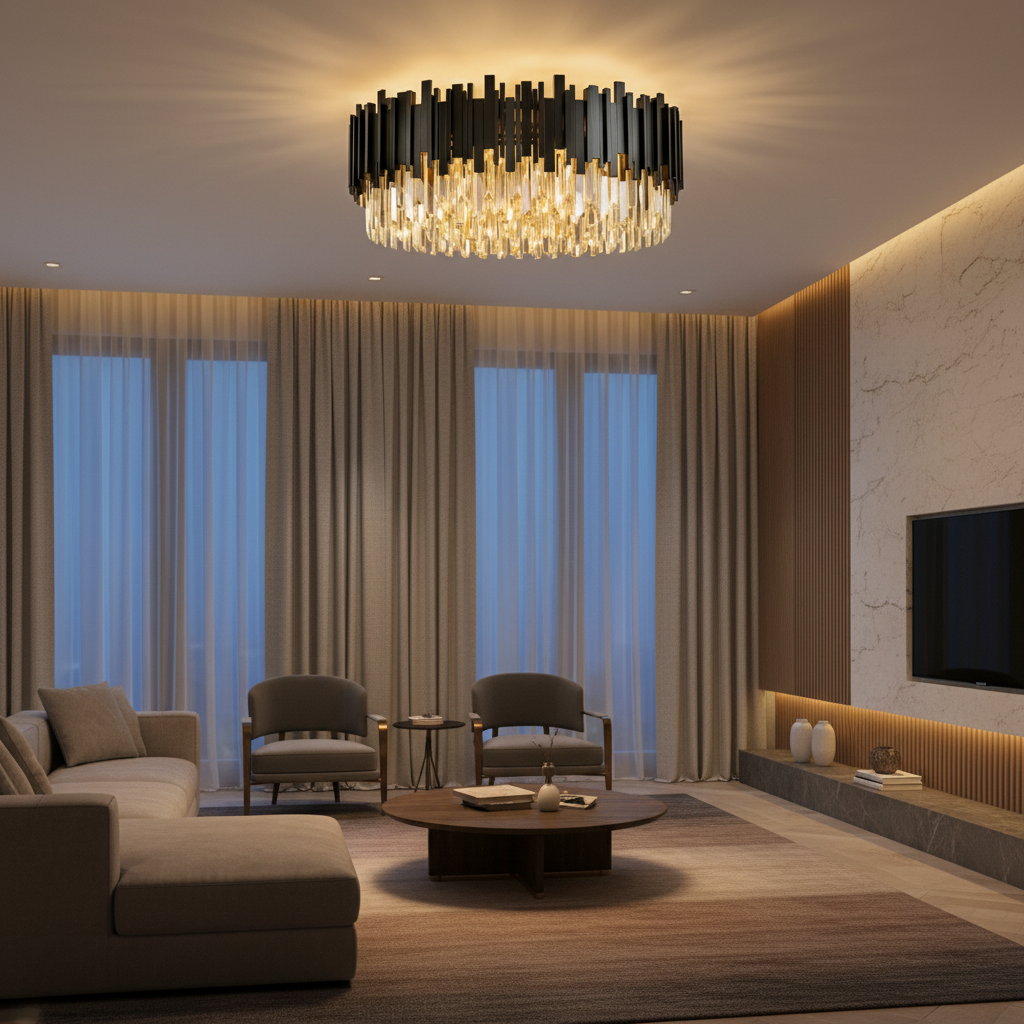 Candelabru Cristal Aplicat Black Widow Luxury 50CM