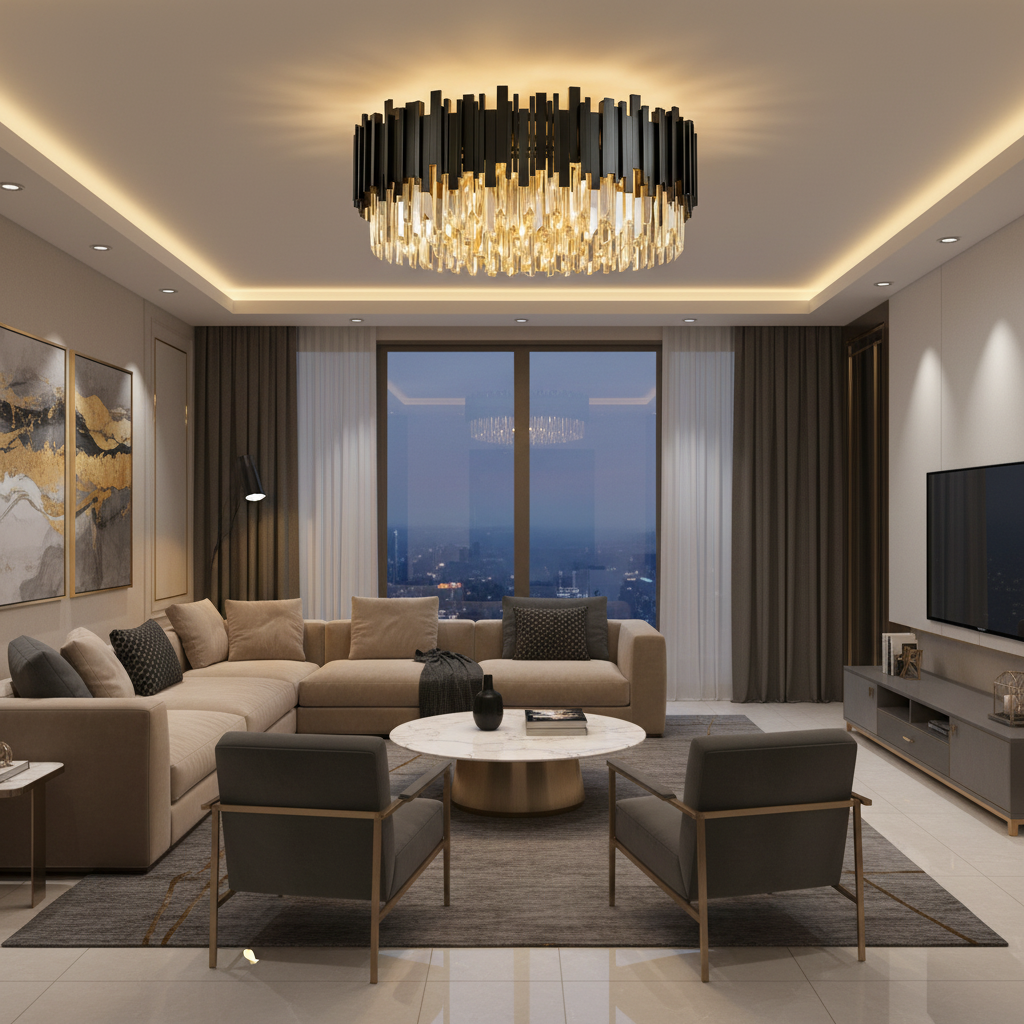 Candelabru Cristal Aplicat Black Widow Luxury 60CM