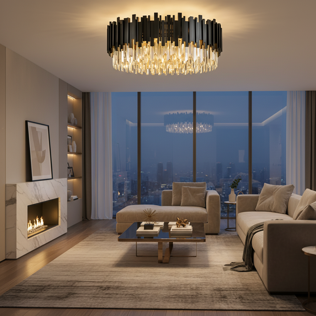 Candelabru Cristal Aplicat Black Widow Luxury 60CM