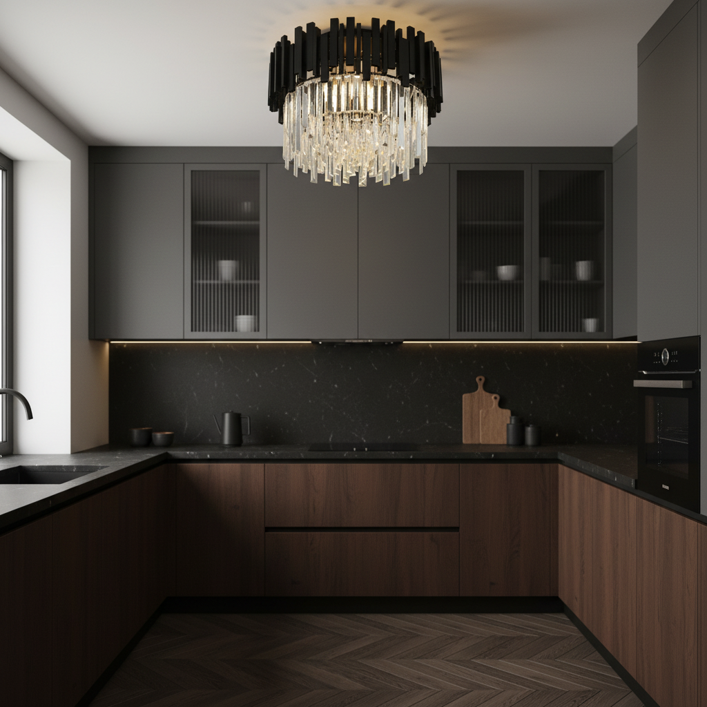 Candelabru Cristal Aplicat Black Widow Luxury 30CM