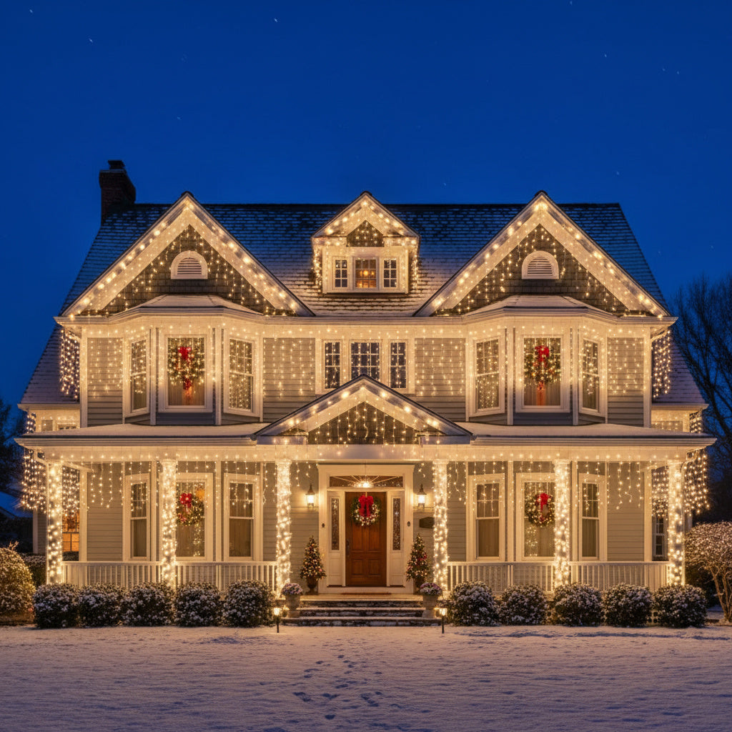 Instalatie LED Perdea Ploaie 300 LED-uri 3M×3M 8 moduri Telecomanda