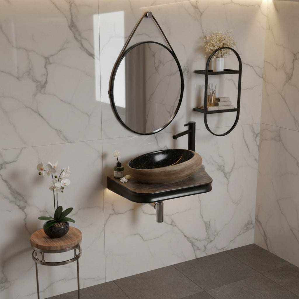 Lavoar + Blat Premium Line Wood 65.5X37CM