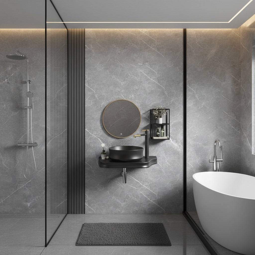 Lavoar + Blat Premium Line Negru MAT 65.5X37CM