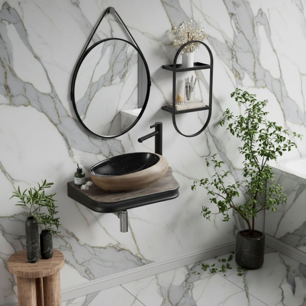 Lavoar + Blat Premium Line Wood 65.5X37CM