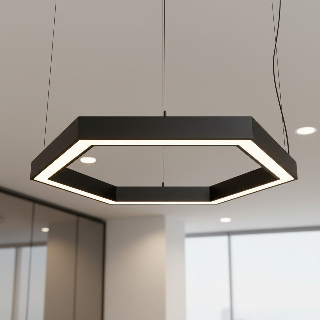 Lustra LED RGBW HexaLine Negru Mat 90W