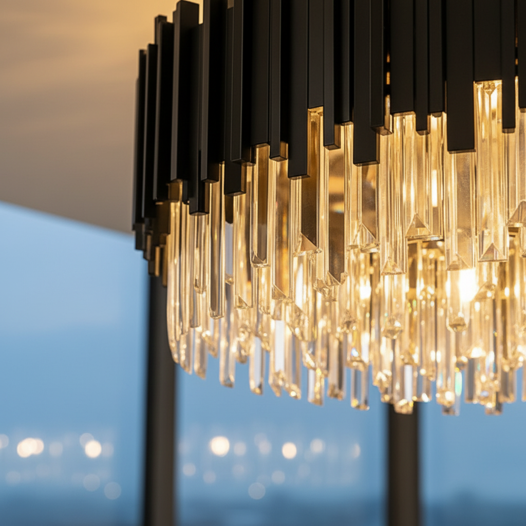 Candelabru Cristal Aplicat Black Widow Luxury 80CM