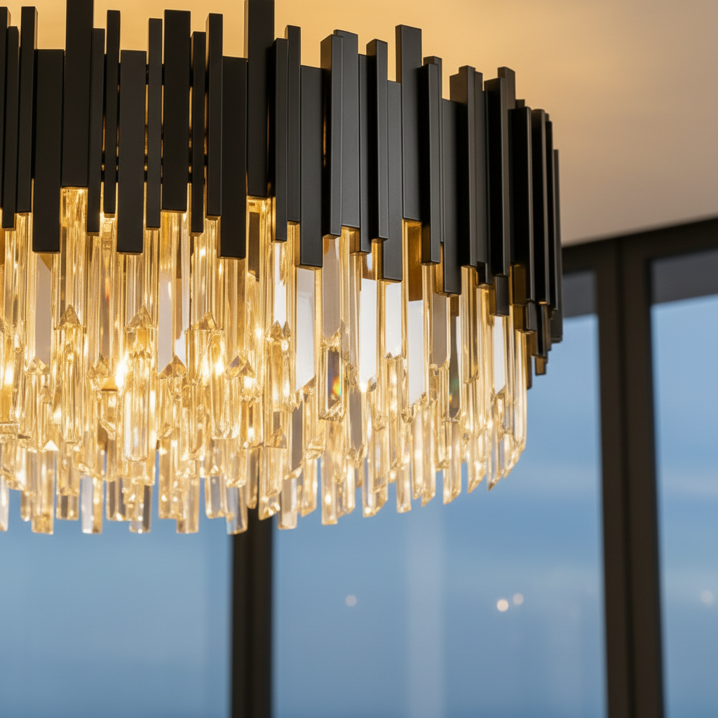 Candelabru Cristal Aplicat Black Widow Luxury 50CM