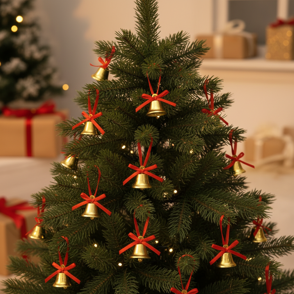 Set 12 Clopotei Aurii Pentru Impodobit Bradul