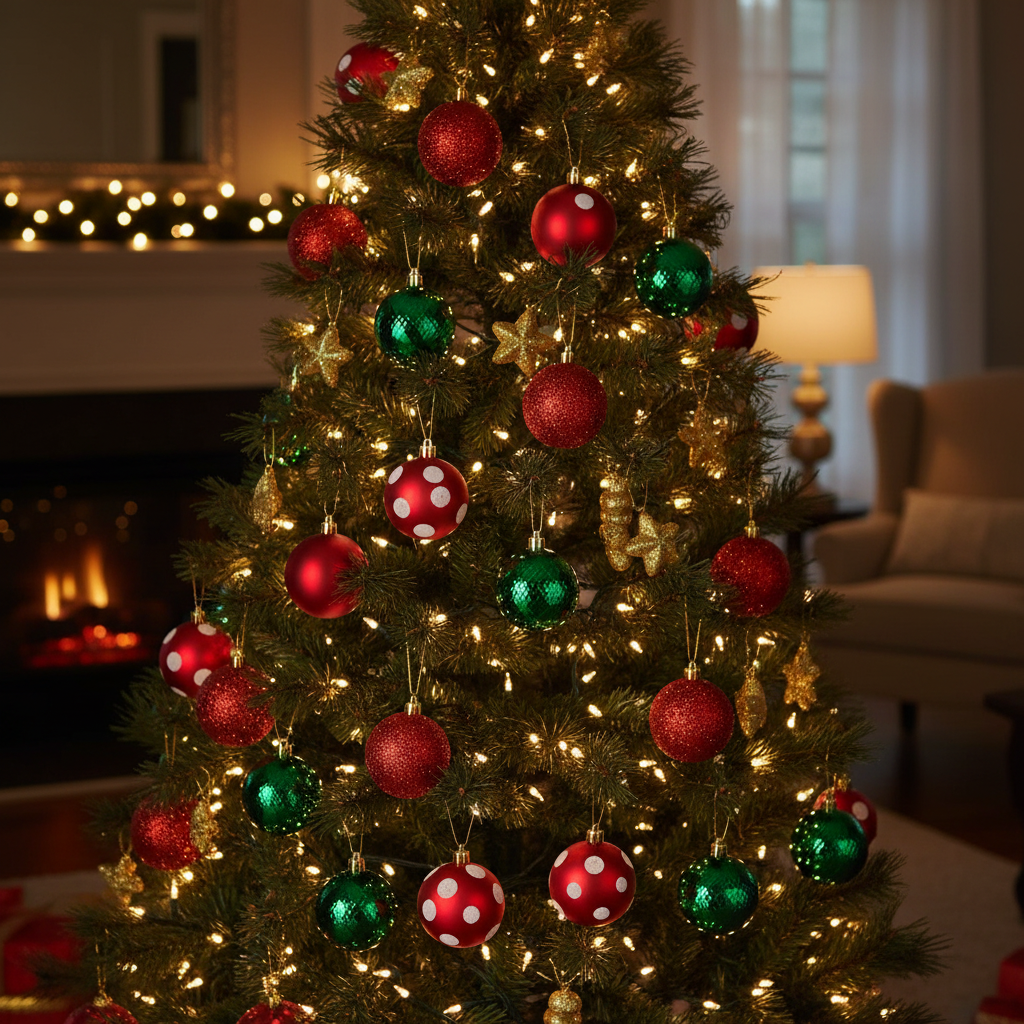 Set 40 Ornamente Multicolore Pentru Impodobit Bradul